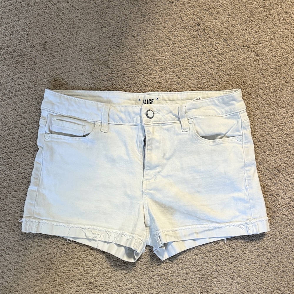 PAIGE Off-White Jean Shorts for Women